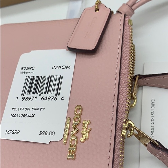 COACH Double Zip Wallet Im Gold/blossom - Picture 5 of 16
